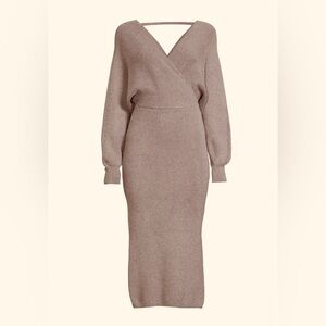 Midi Crossover Bodice “Dreamers”  by Debut Knit Sleek Body Con Dress